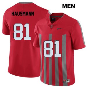 Men's NCAA Ohio State Buckeyes Jake Hausmann #81 College Stitched Elite Authentic Nike Red Football Jersey RG20R00FZ